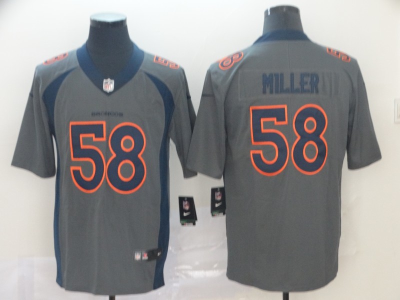 Men's Denver Broncos #58 Von Miller Gray Inverted Legend Stitched NFL Jersey
